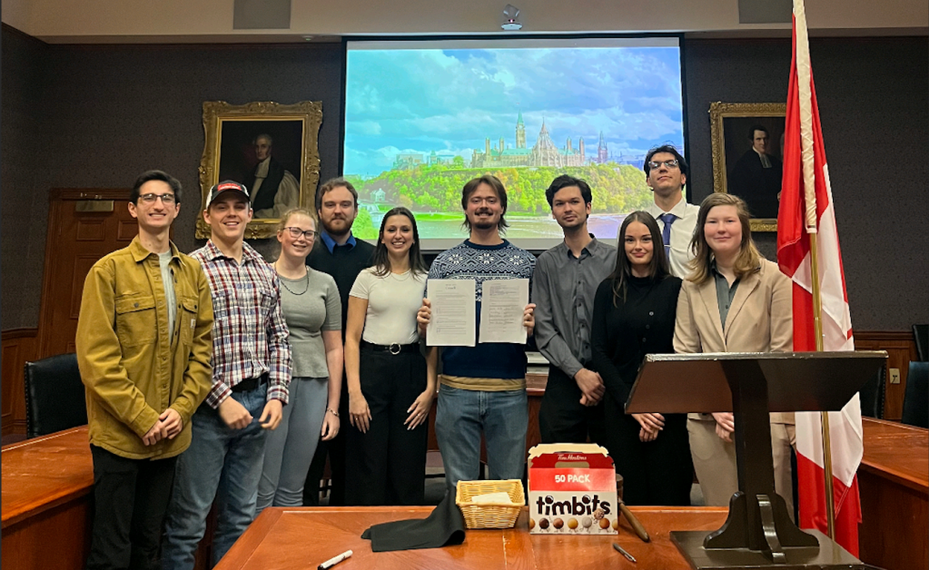 Students participate in intergovernmental negotiations simulation experiential learning&nbsp;event